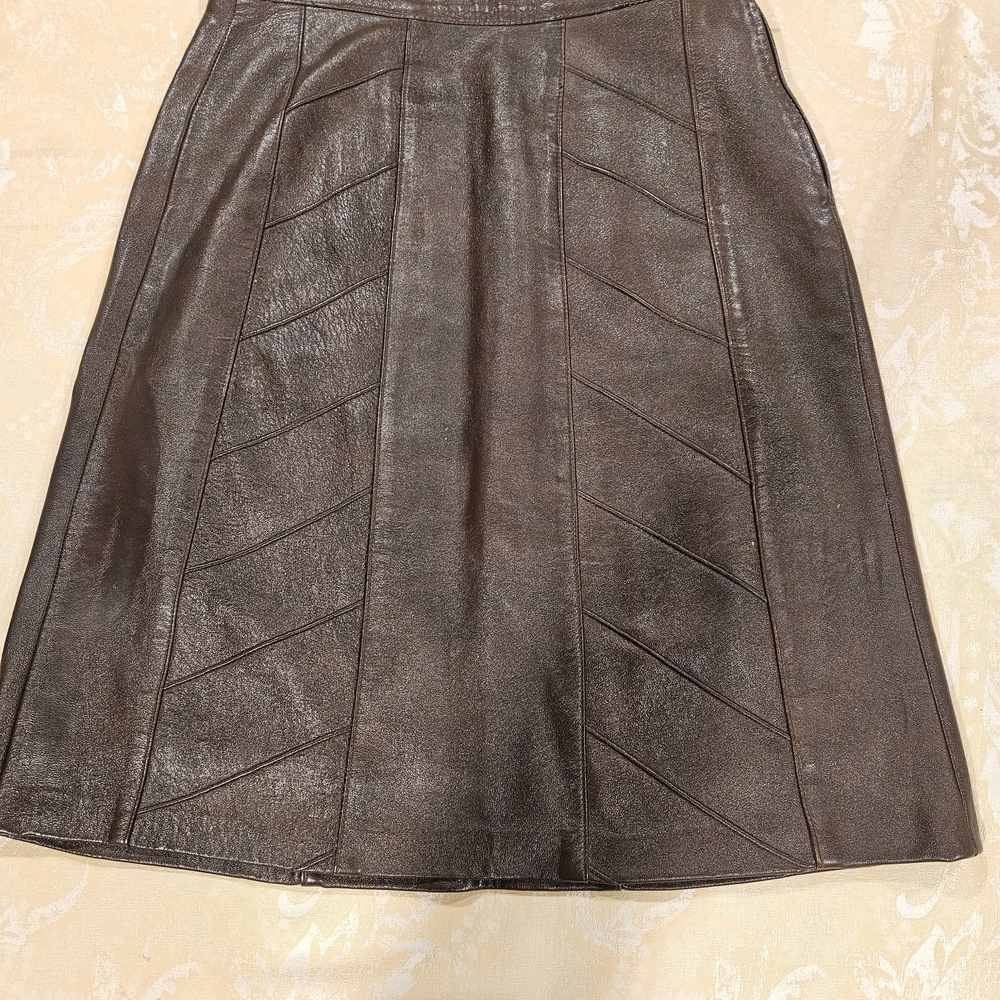 Vintage Brown Leathet Skirt